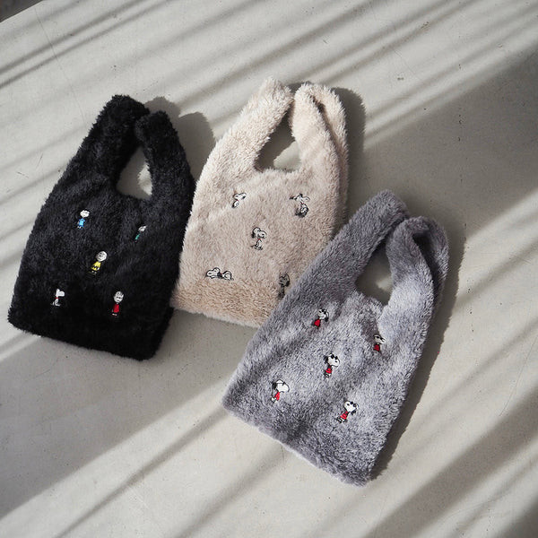 Heming's 史努比刺繡毛絨手提袋 