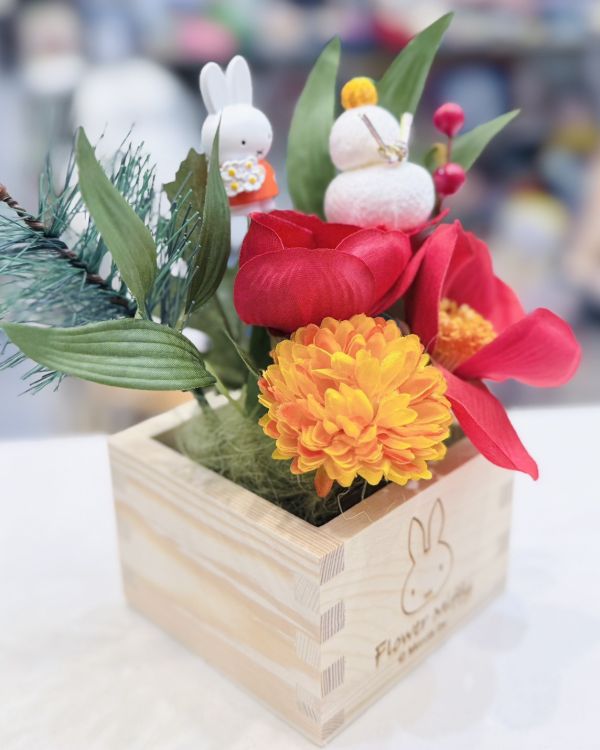 Flower Miffy 米菲新年和風鏡餅花盆擺飾 
