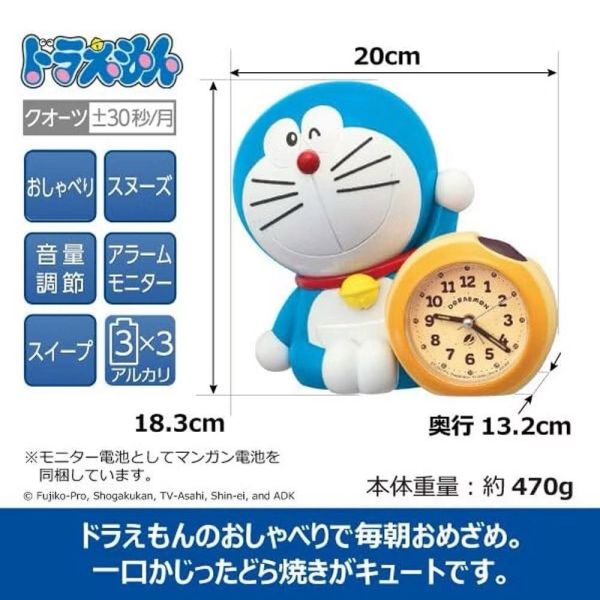 Seiko 哆啦A夢銅鑼燒造型鬧鐘 
