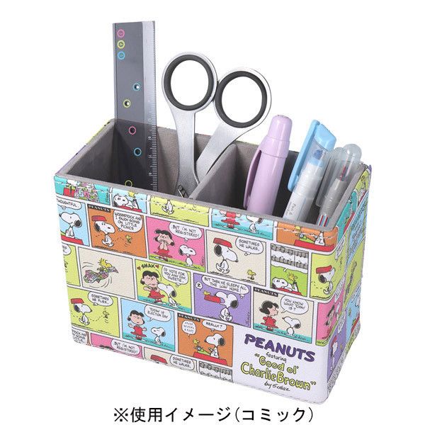 Snoopy 繽紛皮革置物筆筒 