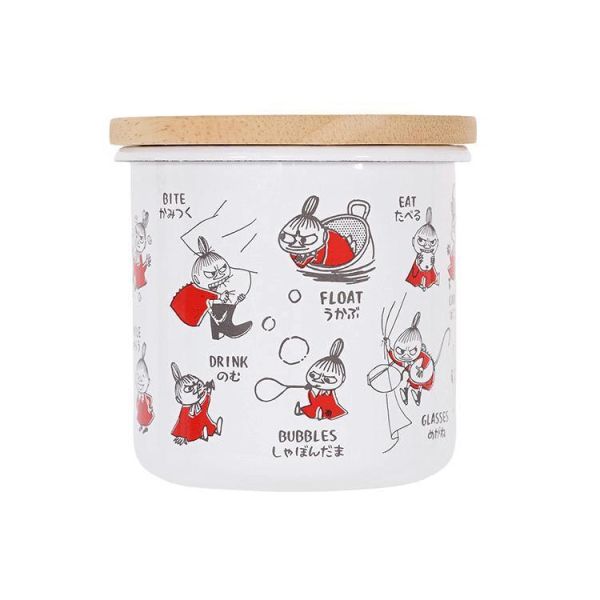 FUJIHORO × MOOMIN 小不點 琺瑯木蓋罐（9cm） 