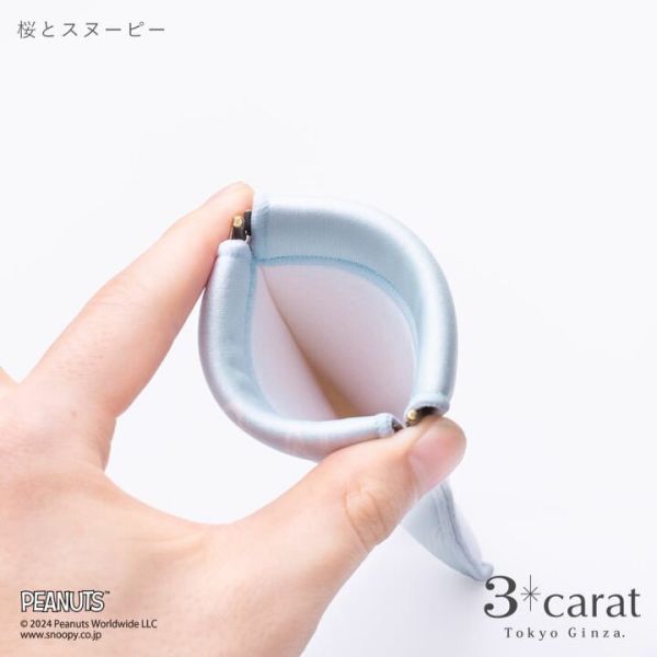 3carat 史努比富士山櫻花長型彈簧收納包 