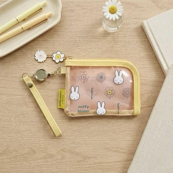 kutsuwa 米菲滿版花朵pvc透明可伸縮零錢包 