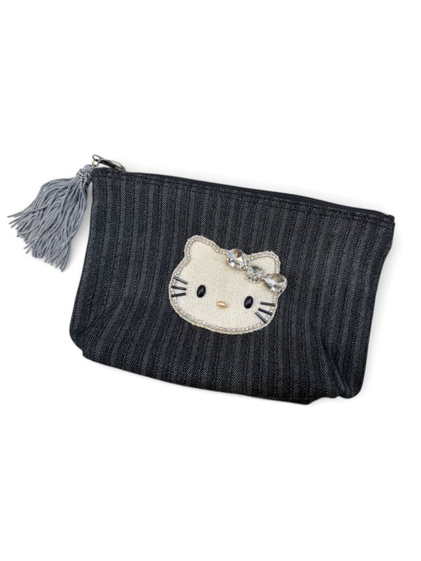 Mayglobe Kitty串珠水鑽直條紋流蘇收納包 