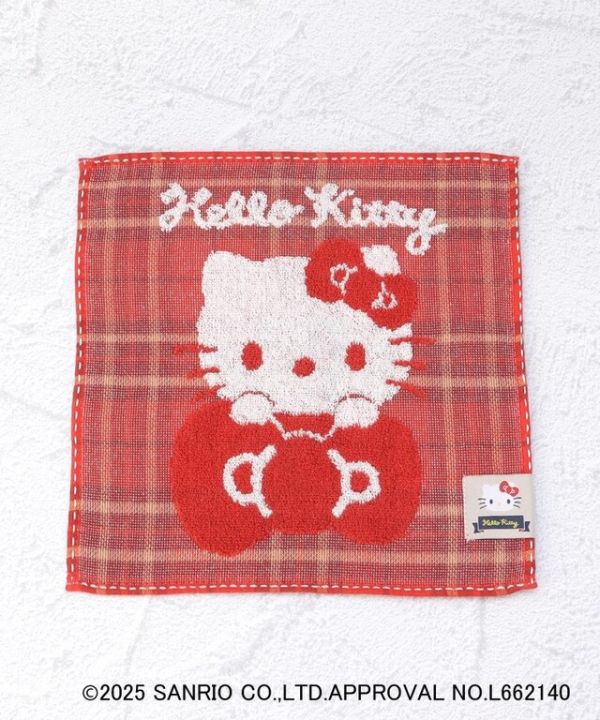 Hello Kitty 蝴蝶結格紋柔軟手帕 