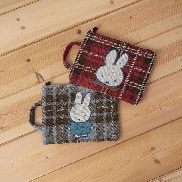 Miffy 提花格紋手提收納包 