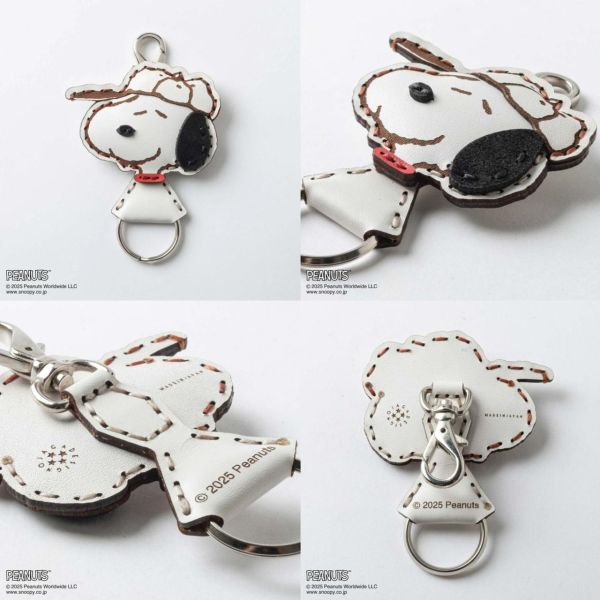 ojaga design 史努比75週年 手工限定牛皮鑰匙圈 