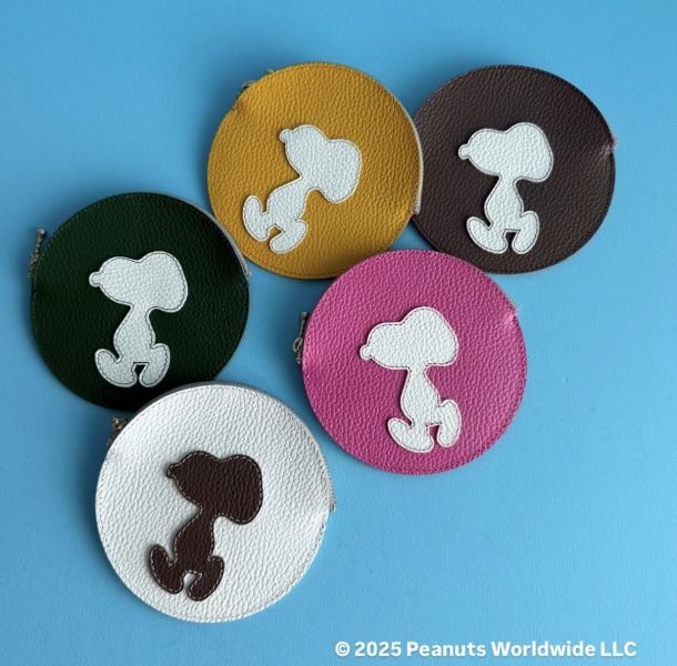 Kotty×史努比銀座限定 撞色牛皮剪影圓收納包 