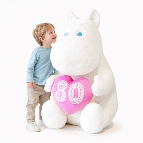 moomin park限定 嚕嚕米80週年抱愛心特大毛絨玩偶 