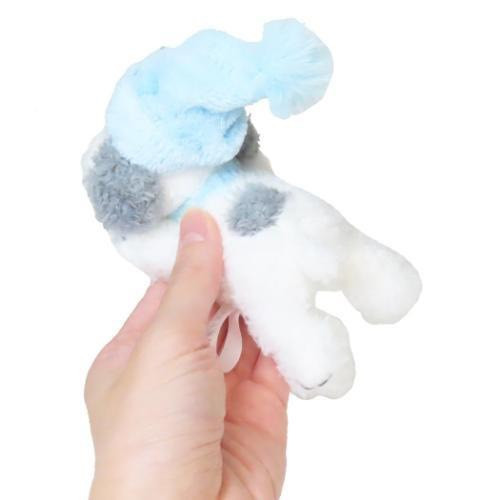 史努比睡帽灰耳趴著毛絨玩偶/吊飾 