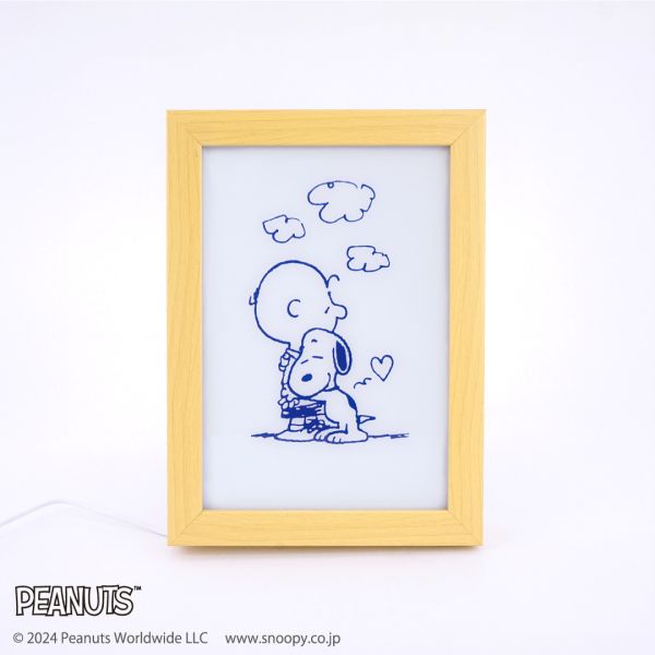 Peanuts 史努比75週年  擁抱查理可調色相框LED夜燈 