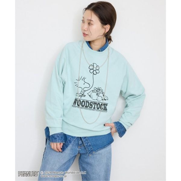 SLOBE IENA X SNOOPY 聯名大學T (糊塗塌客 淺綠) 