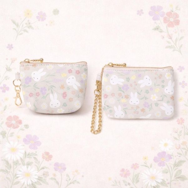 Miffy滿版花卉 皮革迷你收納包 