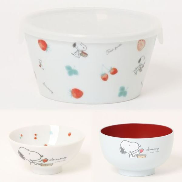 Snoopy 手繪風草莓系列餐具 