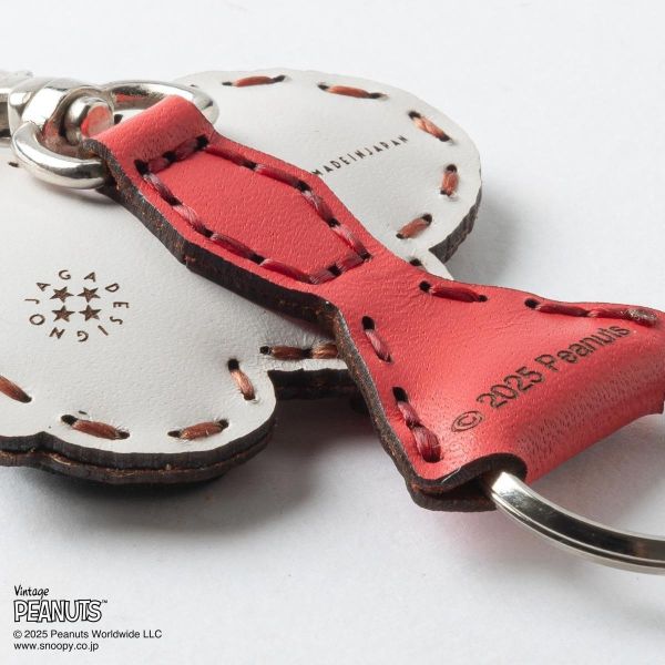 ojaga design 史努比75週年 手工限定牛皮鑰匙圈 