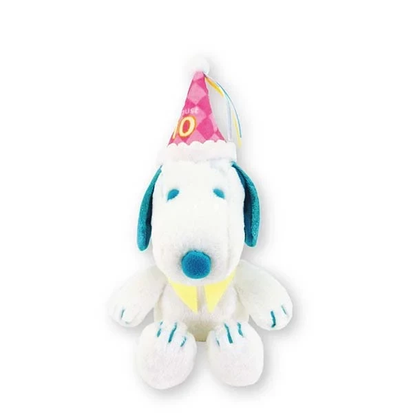 史努比生日藍耳玩偶 