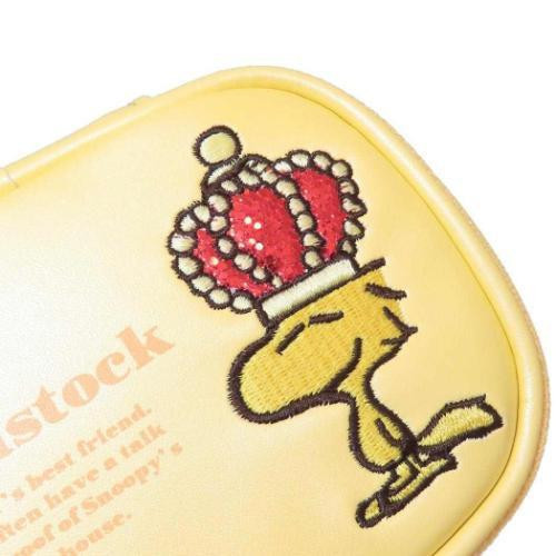 史努比 蹋客 刺繡貼鑽皮革飾品隨身包 