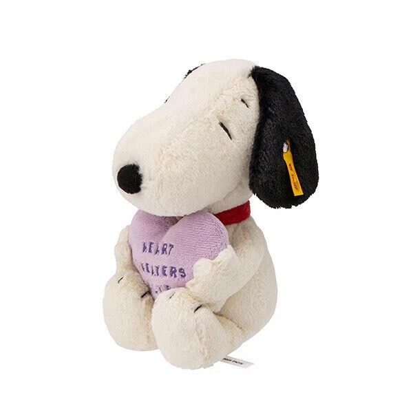 Steiff 史努比抱紫愛心毛絨玩偶22cm 