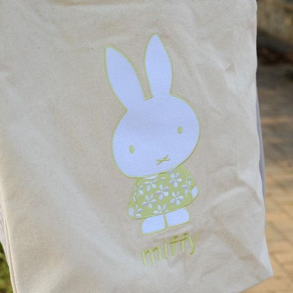 miffy 淡雅花朵刺繡帆布托特包 