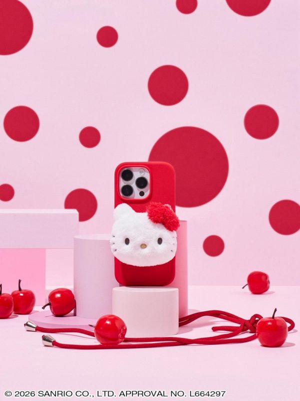 sanrio house kitty大臉毛絨手機掛繩附磁吸支架 