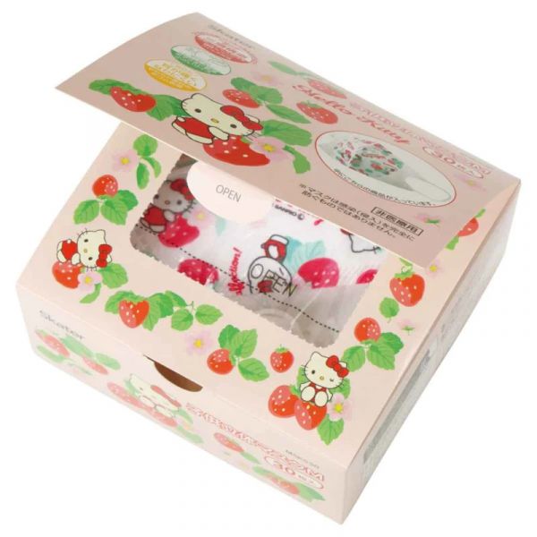 Skater X Hello Kitty 兒童立體不織布口罩組30入 (草莓) 