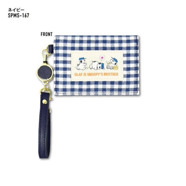 SNOOPY 歐拉夫格紋伸縮票卡夾 