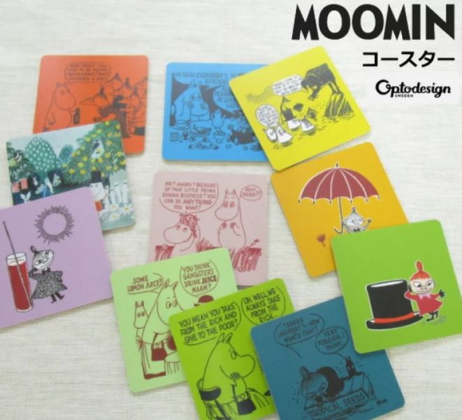 Moomin Opto Design 樺木杯墊 