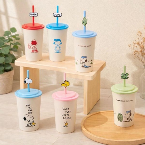 Garden 史努比吸管水杯2入組 