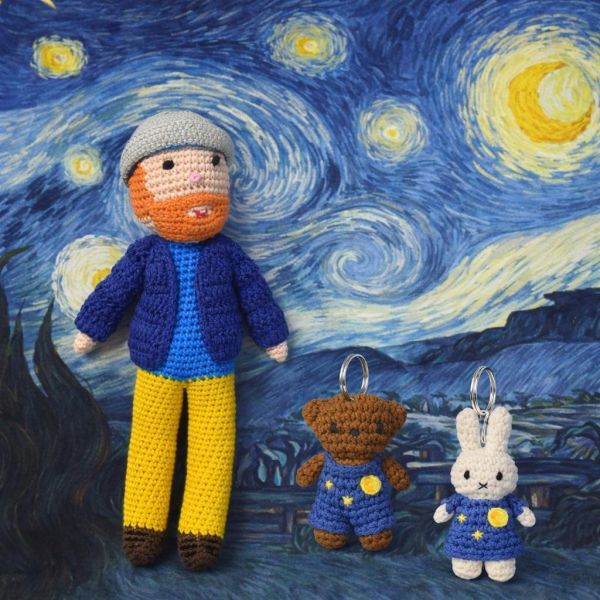 MoMA × Miffy 梵谷星夜編織玩偶/鑰匙圈 