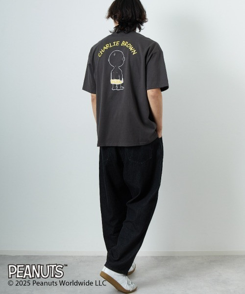 PEANUTS x JEANS FACTORY 特別訂製 查理布朗刺繡T恤 (灰款) 