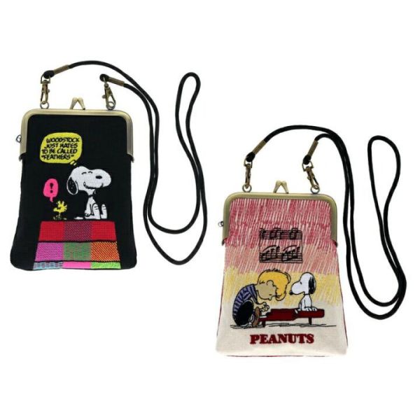 SNOOPY 復古織紋口金斜背小包 