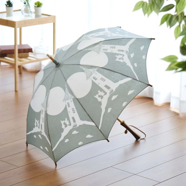 Moomin X breezy blue 職人手作限量 晴雨帆布傘 