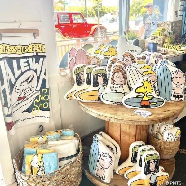 Snoopy surf shop 史努比&朋友衝浪毛絨靠枕 