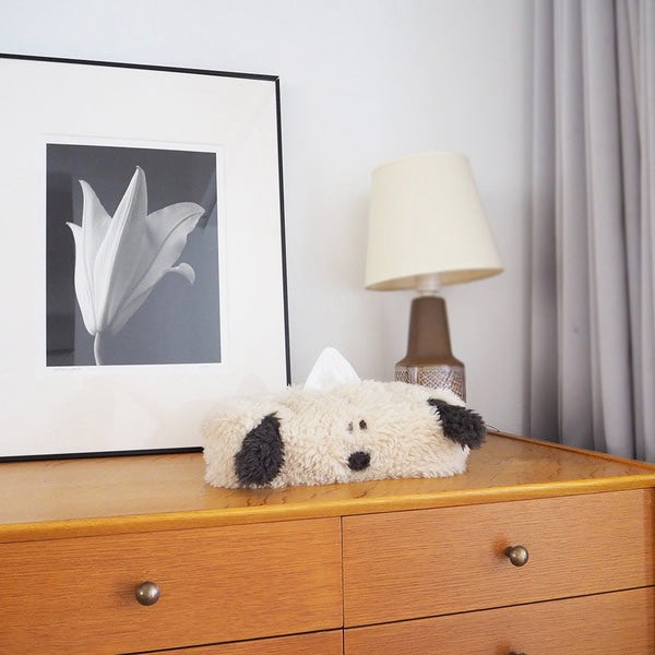 SNOOPY 毛絨造型面紙盒套 