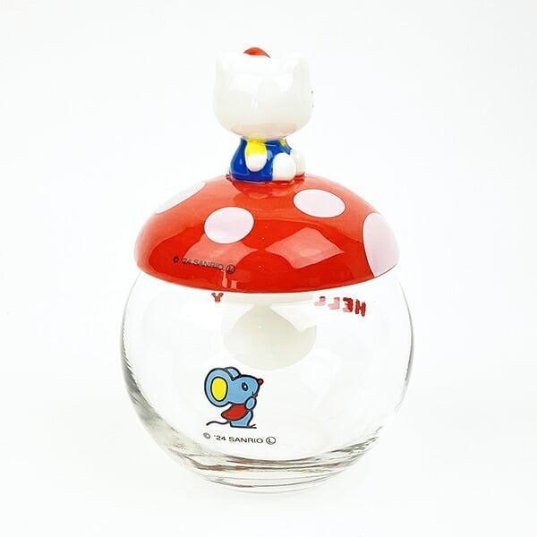 Hello Kitty 蘑菇玻璃收納罐 