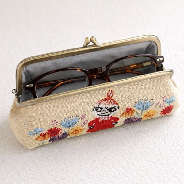 sun star 小不點花朵編織口金眼鏡收納包 