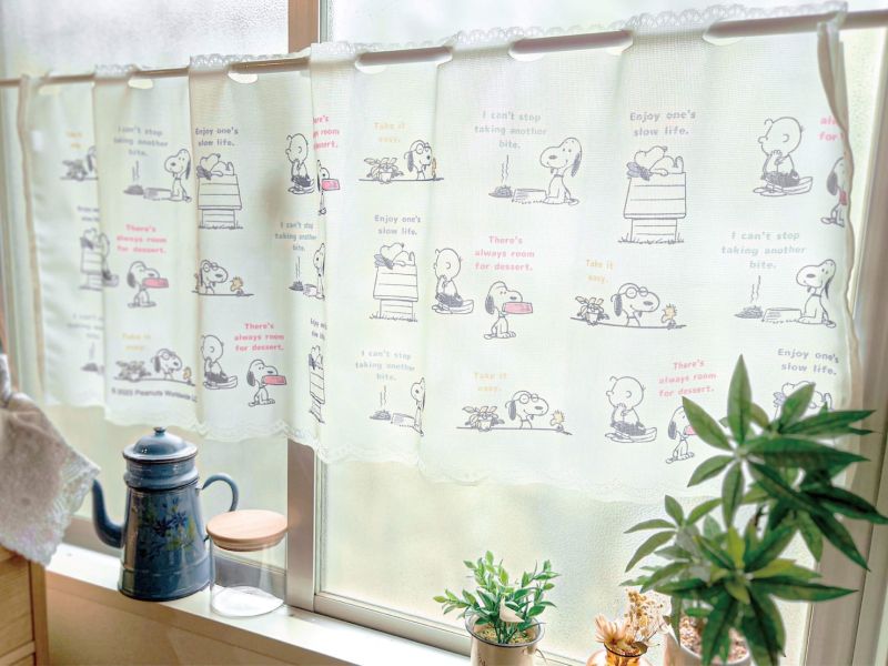 史努比慢活系列 花邊窗簾 