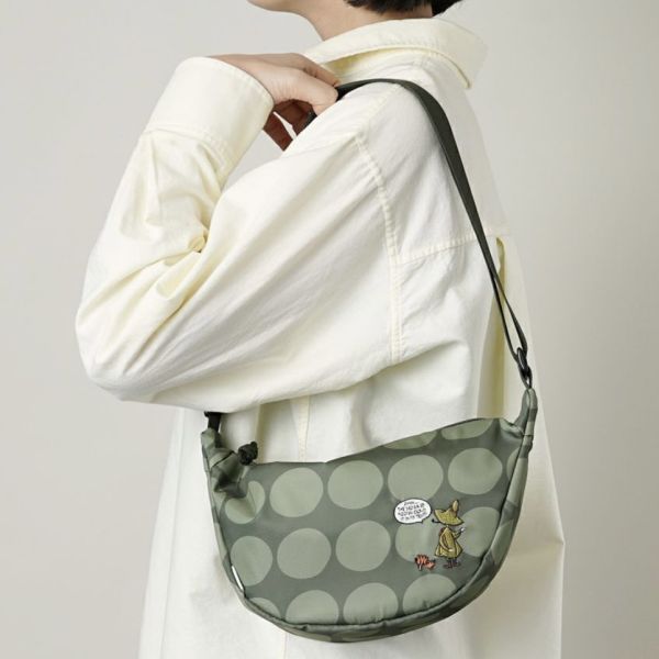 Moomin T2O 阿金滿版圓點刺繡肩包 