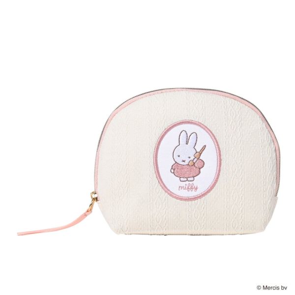 Miffy 春季緹花編織刺繡半圓收納包 
