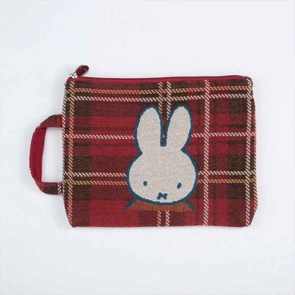 Miffy 提花格紋手提收納包 