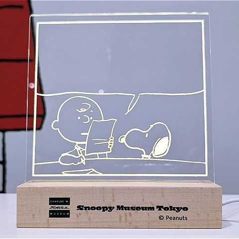 Museum 史努比&查理布朗LED燈木座透明留言板 