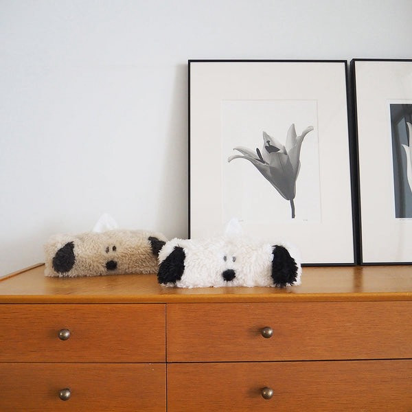 SNOOPY 毛絨造型面紙盒套 