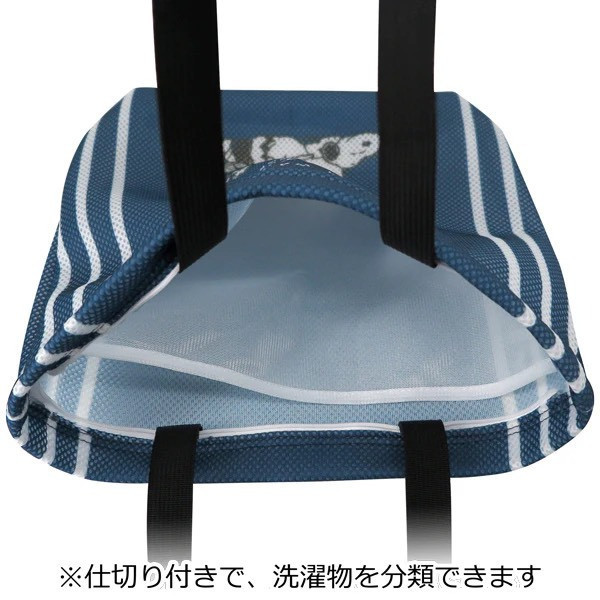 mitsukin史努比和查理洗衣手提袋M(藍) 