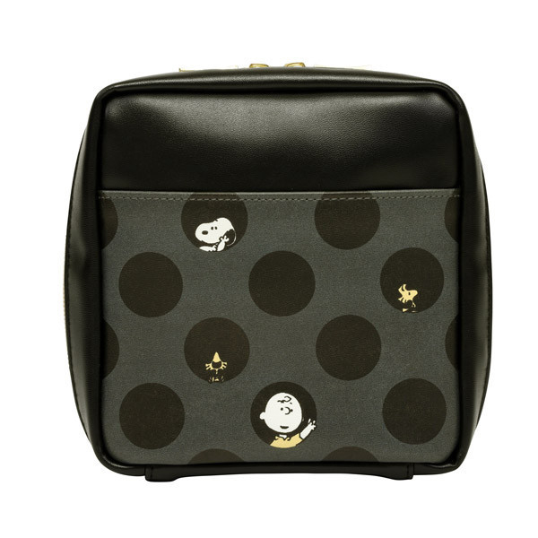 史努比點點皮革方形收納包 