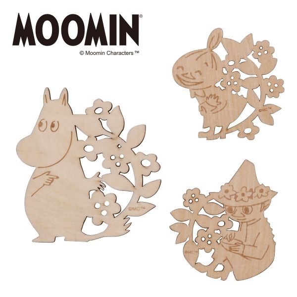 moomin 嚕嚕米天然木雕杯墊 