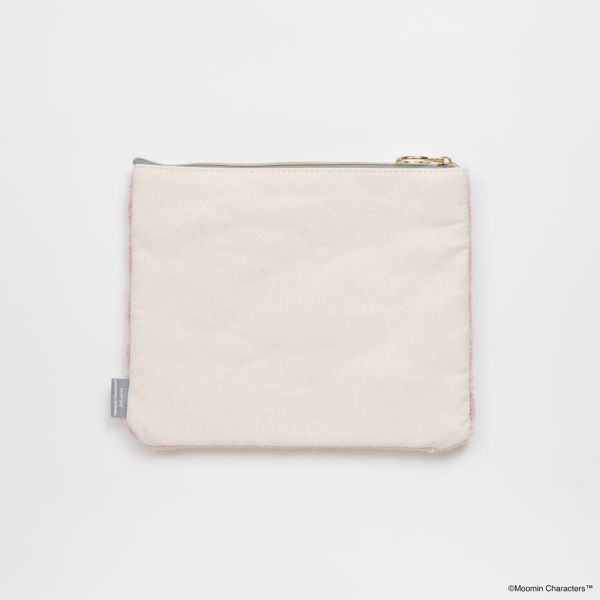 fab 嚕嚕米/溜溜單面刺繡毛絨扁平收納包 