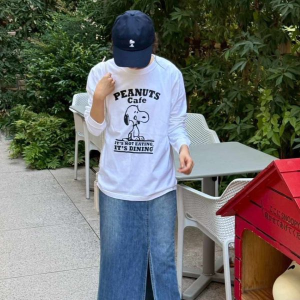 Peanuts cafe 史努比吐舌刺繡棒球帽 