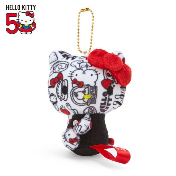 Hello Kitty 50週年 滿版花紋普普風吊飾/玩偶 