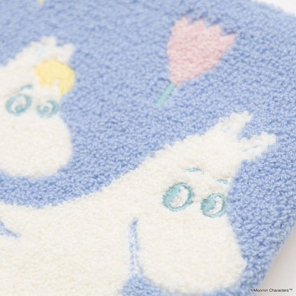 fab 嚕嚕米/溜溜單面刺繡毛絨扁平收納包 