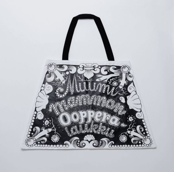 朵貝與姆明展 黑白風梯形帆布袋 